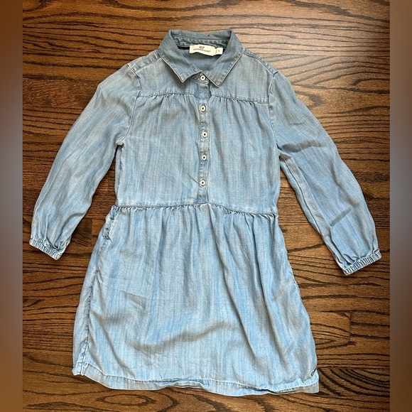 Vineyard Vines Other - Vineyard Vines Long Sleeved Girl’s Chambray Dress - size small